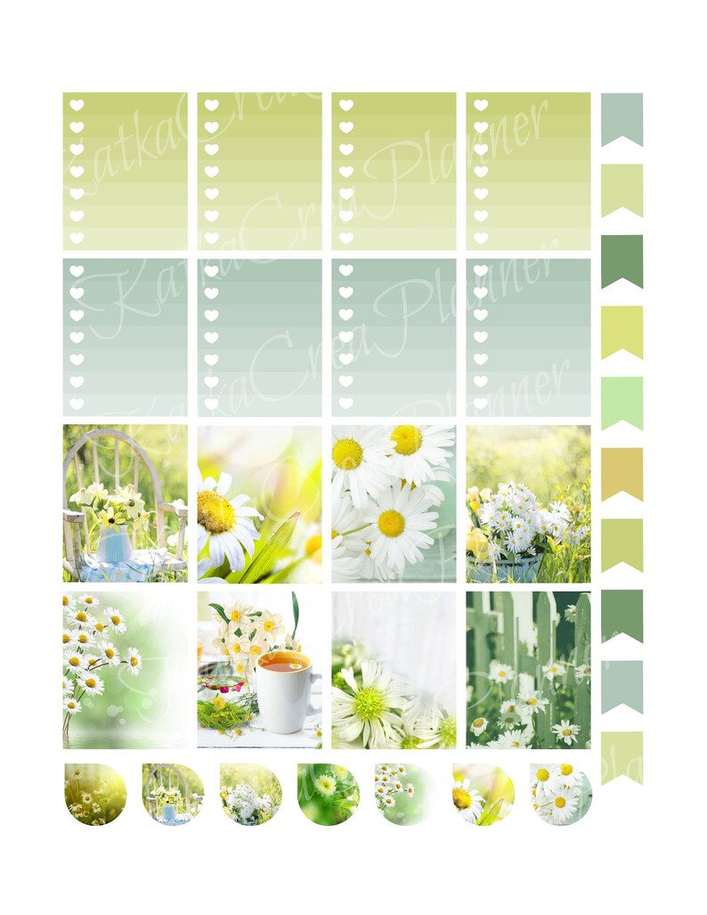 Daisy Planner Stickers Planner Stickers for Erin Condren image 1