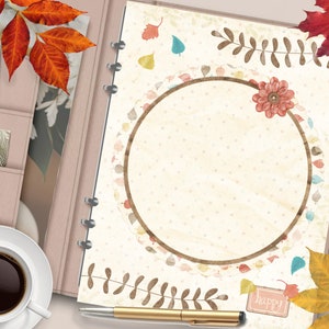 Couverture imprimable de planificateur d’album de couronne d’AUTOMNE/diviseur de planificateur de nature d’automne/insert de planificateur/carte de voeux d’automne/papier d’album d’automne