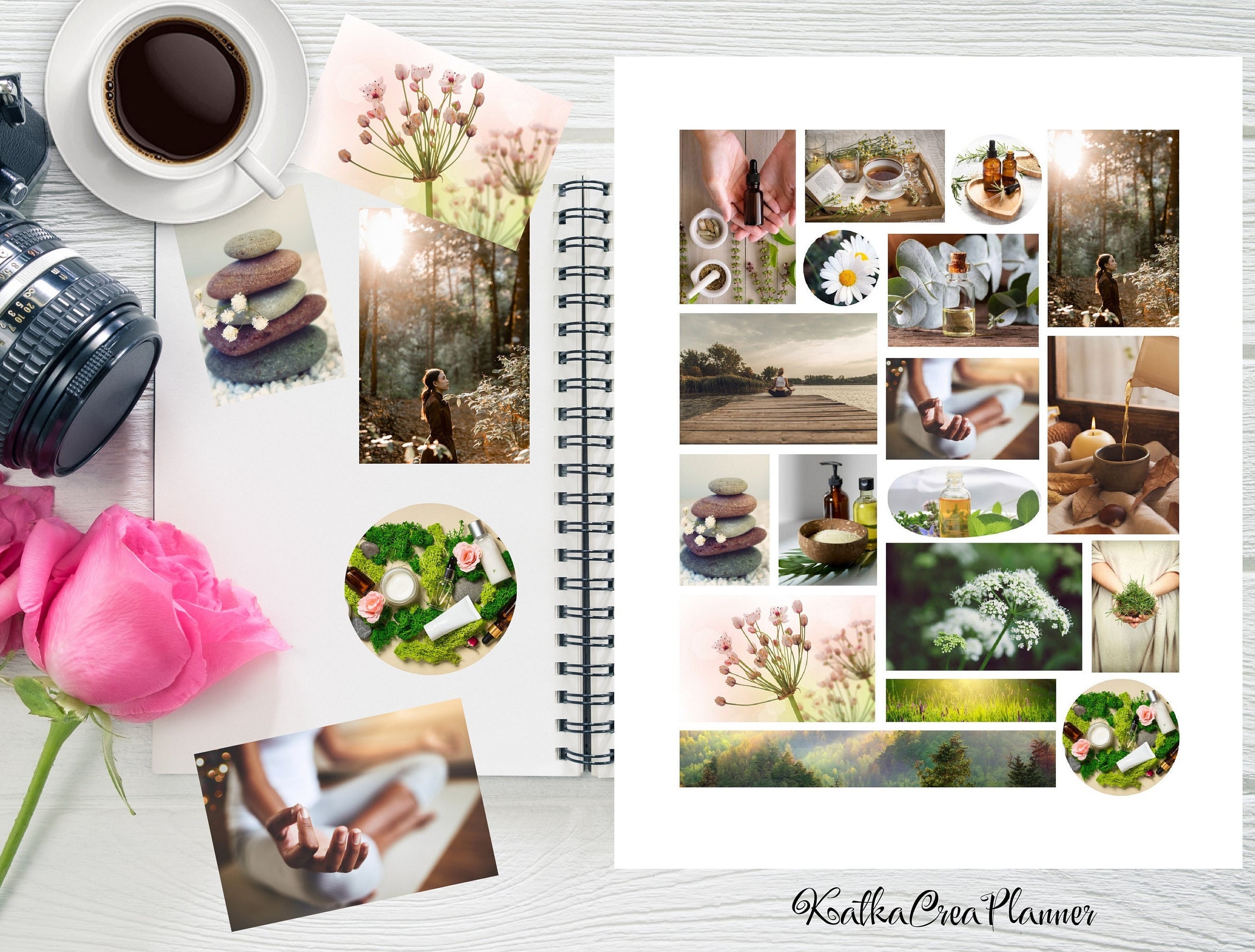 NATURAL Printable Photo Collage Sticker Sheet/bullet Journal Stickers ...