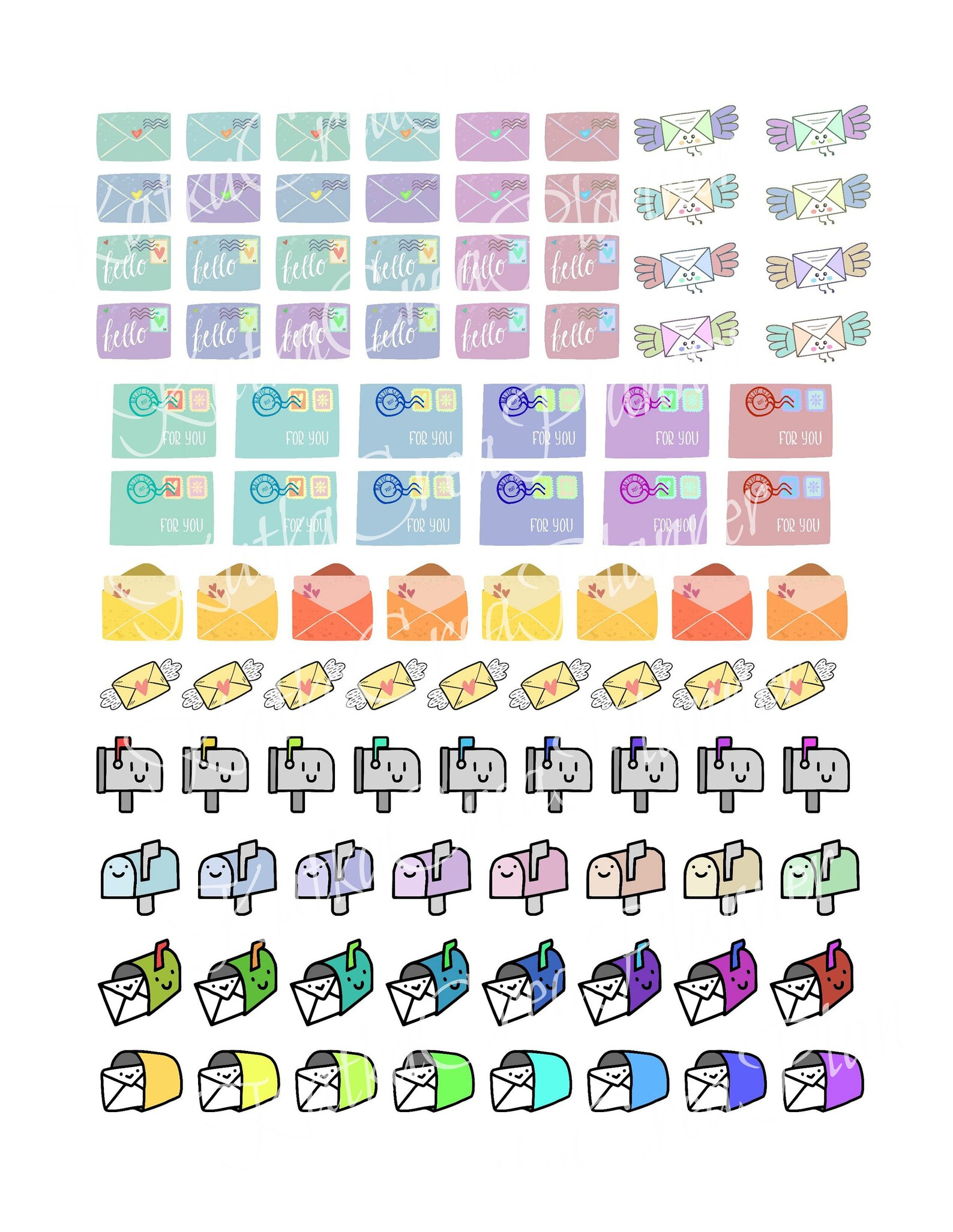 Happy Mail Printable Planner Stickers Happy Planner Sticker - Etsy