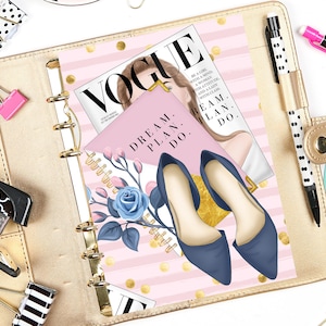 PLANNER GIRL Printable Planner Dashboard/Fashion Girl Planner Divider/Planner Insert/Digital Paper/A5 Planner Accessories/A5 Printable