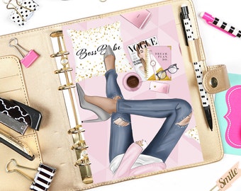 Boss Babe Planner Dashboard: Fashion Girl A5 Printable (Digital Download)