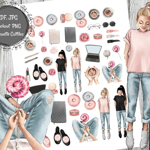 Printable Fashion Girl Stickers/back to School Planner Etsy