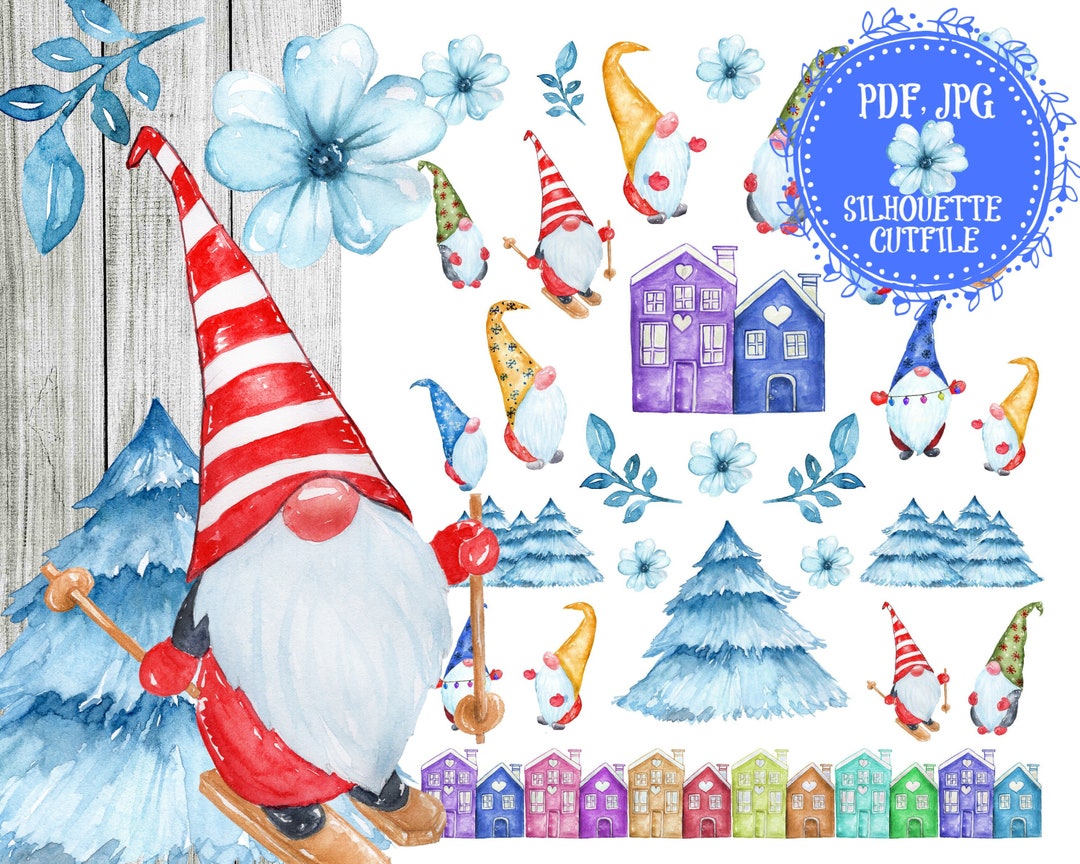 Scandinavian Christmas Printable Planner Stickers, Cute Scandinavian Gnome Sticker Kit, Planner ...