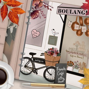 CAFÉ FRANÇAIS Couverture de planificateur imprimable/Diviseur de planificateur d’automne/Insert de planificateur/Carte de vœux d’automne/Aquarelle Art mural d’automne/Automne à Paris
