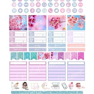 Printable March Monthly View Stickers, Planner Stickers for Erin ...