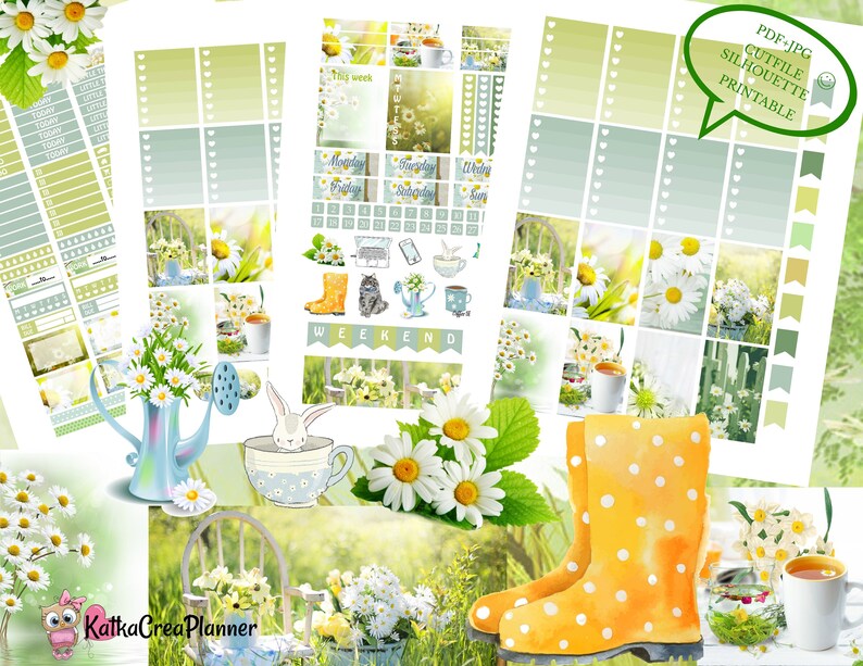 Daisy Planner Stickers Planner Stickers for Erin Condren image 0