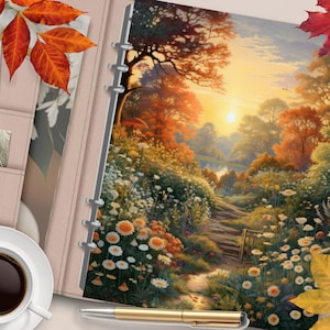 FALL MAGIC Couverture de planificateur imprimable/Diviseur de planificateur de paysage d’automne/Insertion de planificateur/Carte de vœux d’automne/Aquarelle Art mural d’automne
