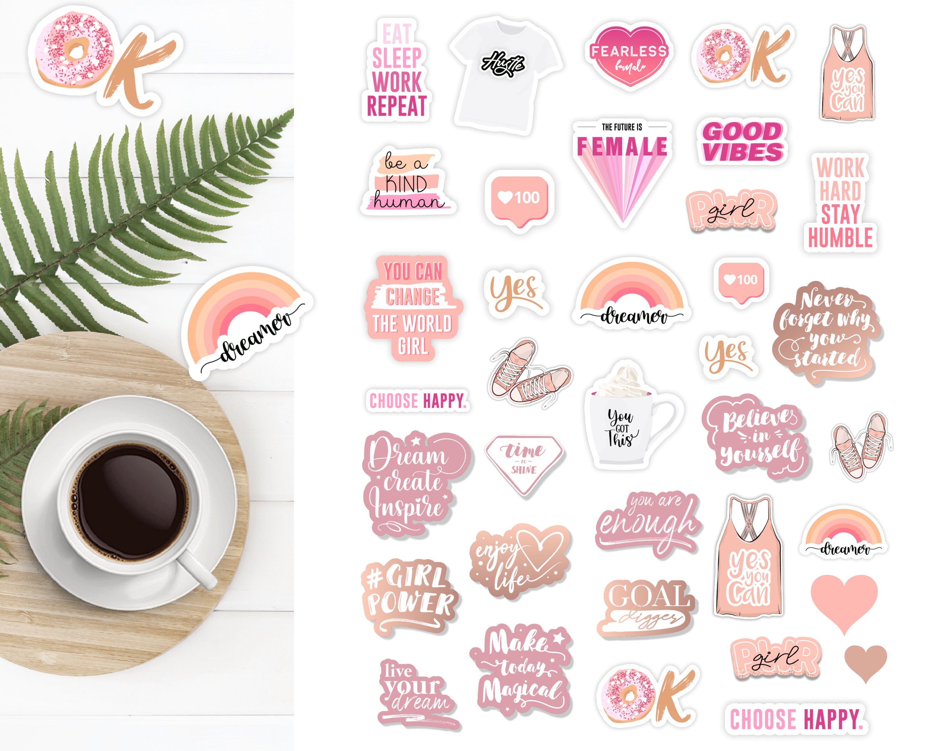 GIRL POWER Printable Stickers/motivational Planner - Etsy