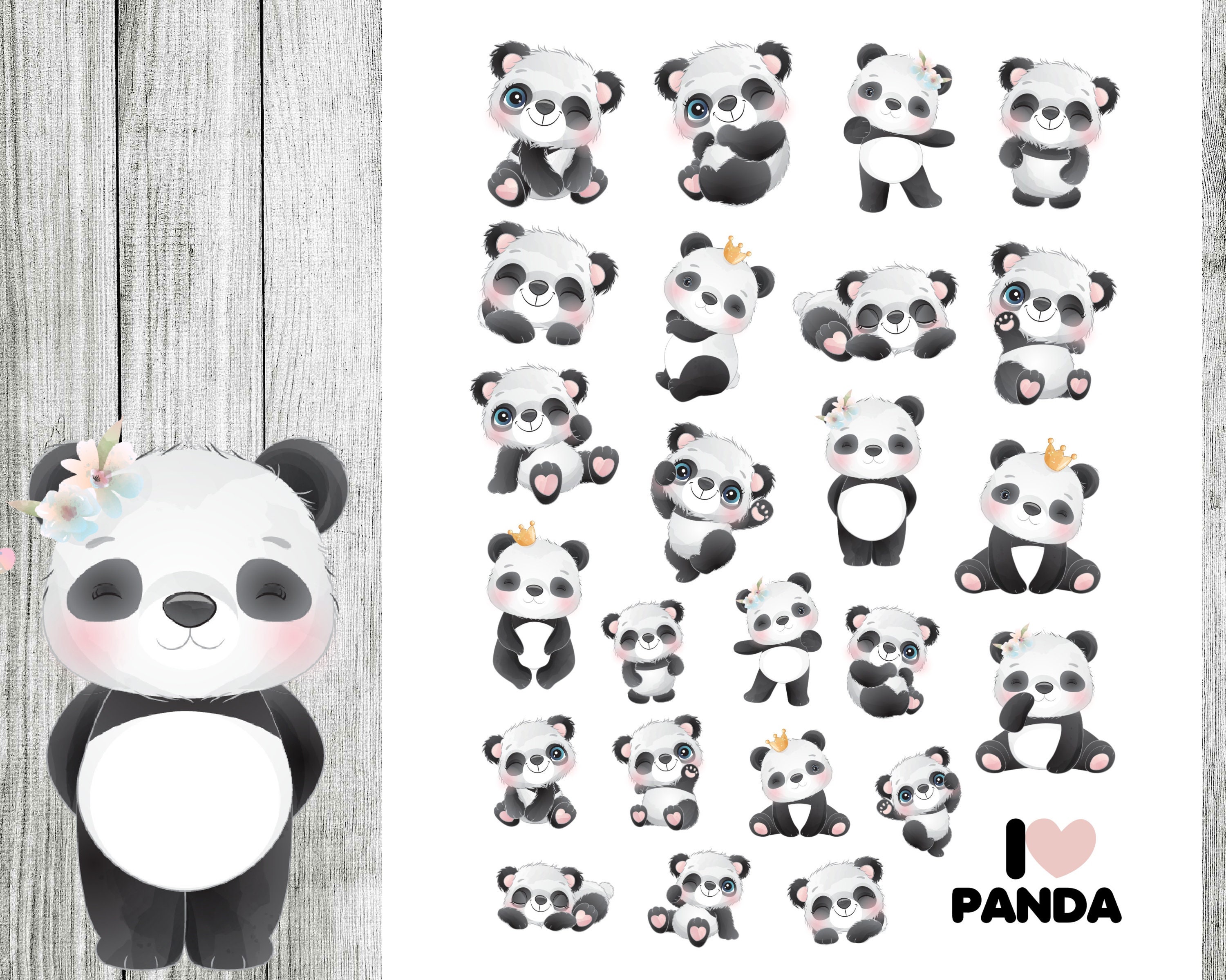 Cute Panda Sticker Sheet | Kawaii Pastel Aesthetic Sticker | Journal  Sticker Panda | Kawaii Panda Sticker Sheet | Bullet Journaling Sticker