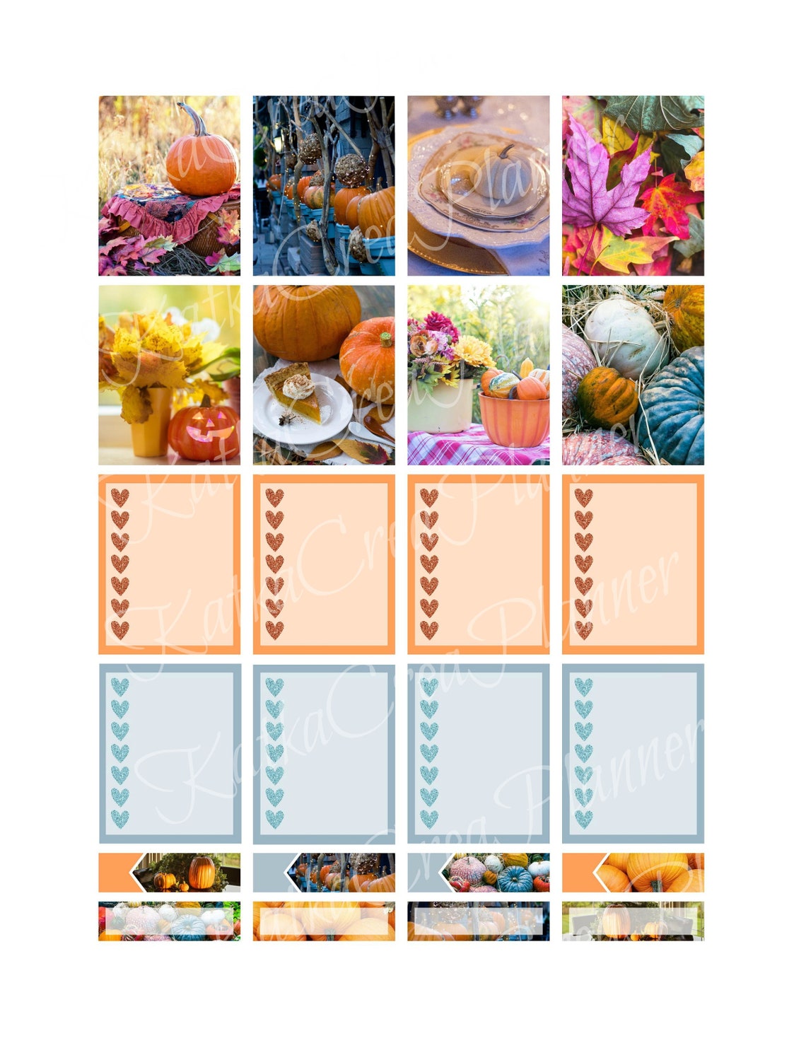 Pumpkin Printable Planner Stickers for Erin Condren Planner - Etsy