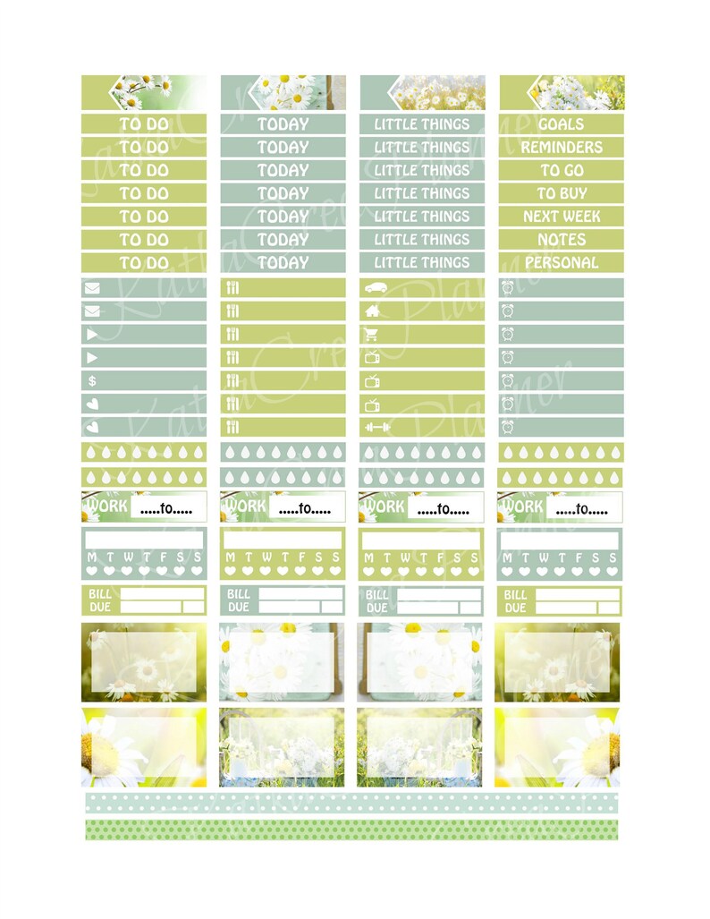 Daisy Planner Stickers Planner Stickers for Erin Condren image 3