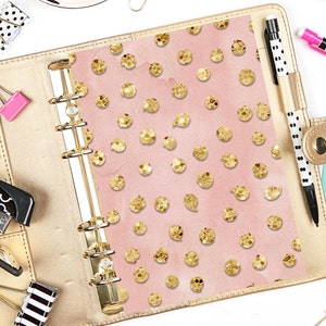 Glitter Drops A5 Planner Dashboard: Blush Watercolor (Printable PNG)