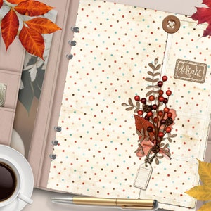 FALL Vibes Scrapbook Couverture de planificateur imprimable/Diviseur de planificateur de nature d’automne/Insert de planificateur en pointillé/Carte de vœux d’automne/Papier de scrapbooking d’automne