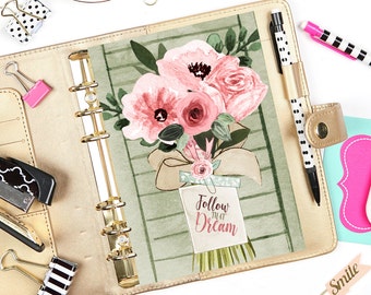 Floral Planner Dashboard: Inspirational A5 Cover (Digital Download)