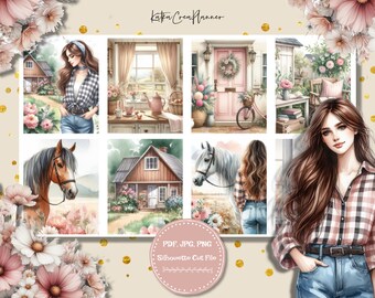 Pegatinas para agenda semanal Floral Country: compatibles con Erin Condren (descarga digital)