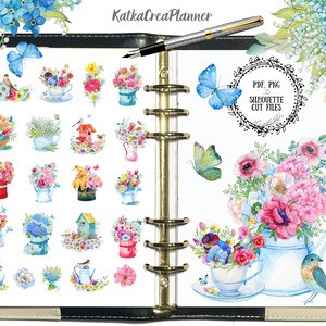 AMAZING Flowers Printable Planner Stickers, Watercolor Stickers, Bullet Journal Stickers, Gardening Stickers, Floral sticker, Bujo stickers