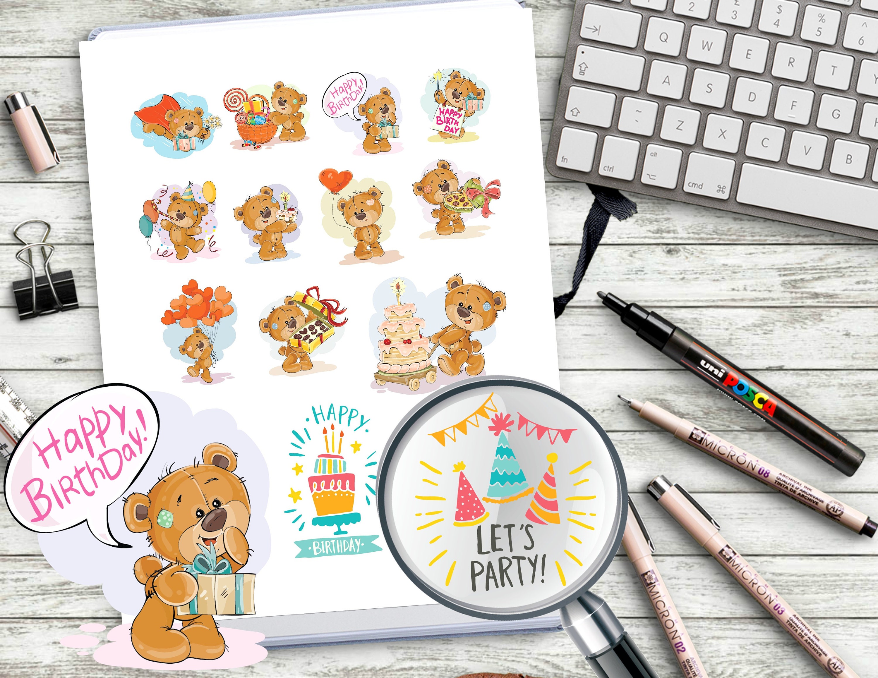 Happy Birthday Planner Stickers Happy Planner Sticker Kit Etsy