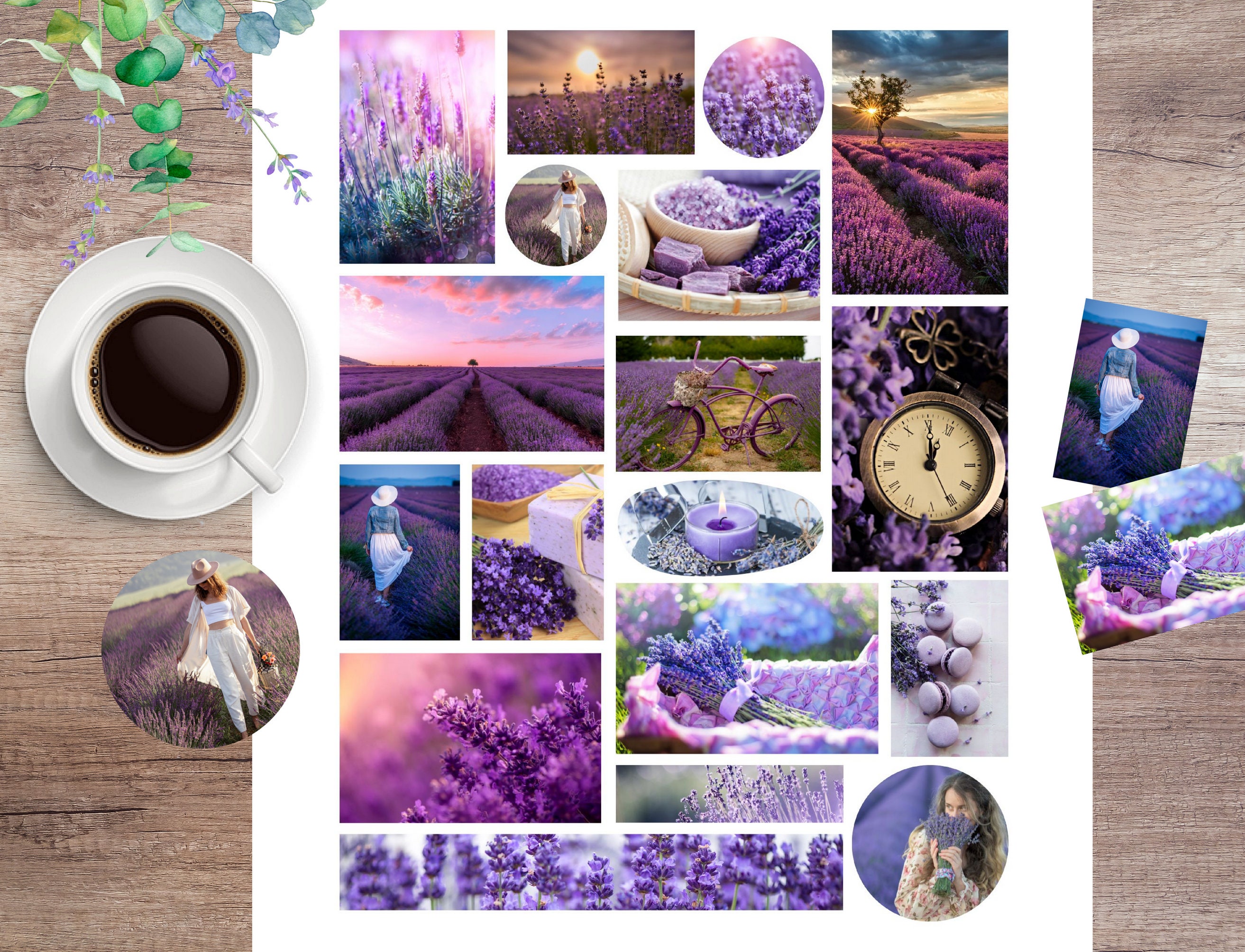 LAVENDER Printable Photo Collage Sticker Sheet/bullet Journal Stickers ...