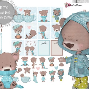 I LOVE BEARS Printable Planner Stickers for Erin Condren Planner/Travelers Notebook/Owl Weekly Planner Stickers Kit/Digital Download