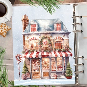 WEIHNACHTEN Candy House Printable Planer Cover/Weihnachtsplaner Divider/Planer Einsatz/Weihnachtskarte/Aquarell Winter Planer Dashboard