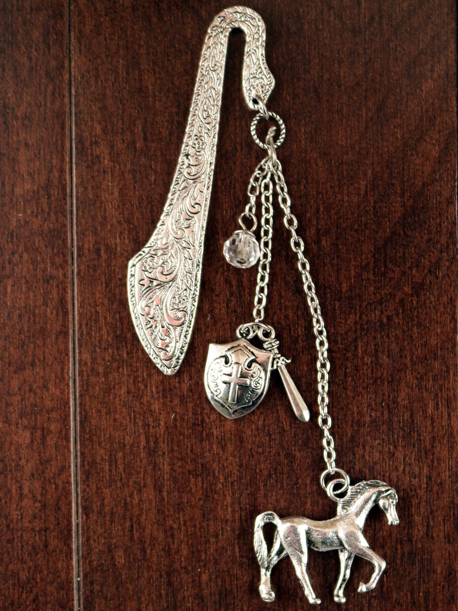 Ornate Antique Silver Finish Bookmark A Knight's Horse | Etsy
