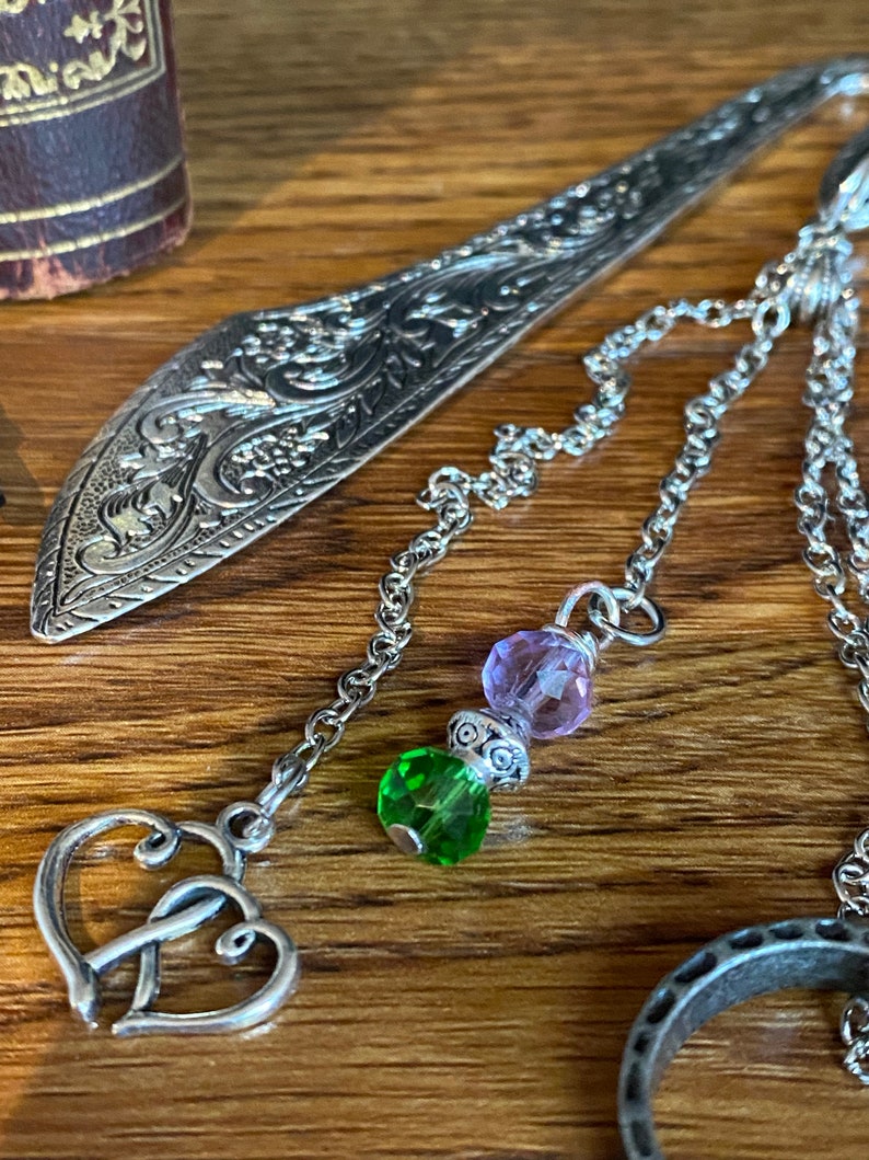 Time Travel Themed Metal Bookmark, Two Heart Charm, Scottish Thistle ...