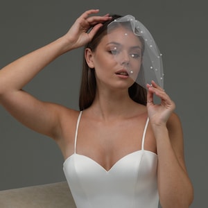 Pearl Birdcage Veil: White Wedding Fascinator