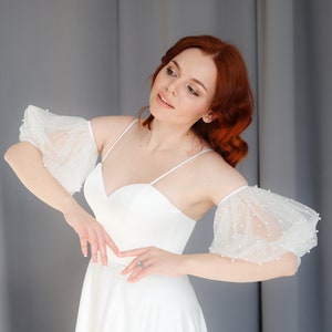 Puff Bridal sleeves detachable for wedding dress Removable sleeves
