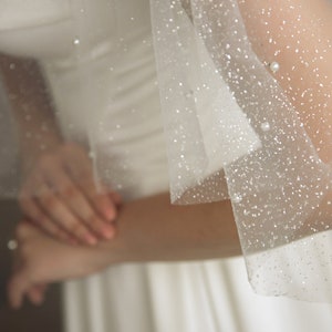 Bridal cape pearl and glitter Wedding bolero bridal Shoulder cover