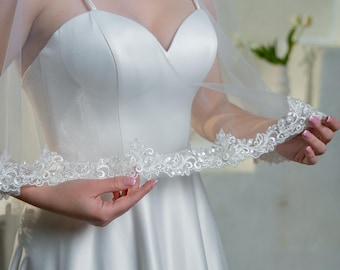 Sheer shrug bolero caplet Wedding bolero lace trim Tulle cape top
