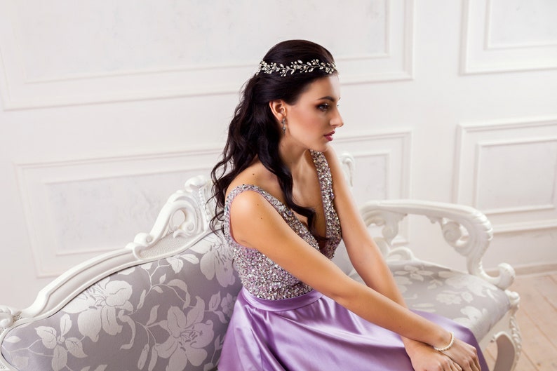 Bridal back hair piece Extra long hair vine for bride Wedding Crystal hairpiece Pearl hair comb Halo crown Tiara