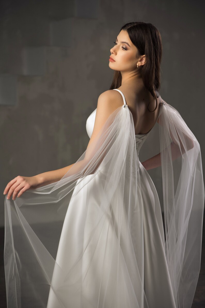 Pearl dotted bridal wings overlay for contemporary wedding look