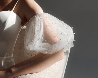 Puff sleeve bridal Tulle detachable sleeves for wedding Bell puffy sleeve