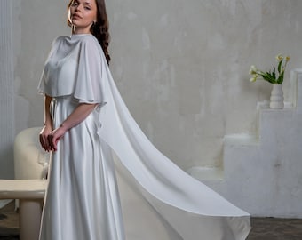 Capa de gasa de seda Bolero de gasa para hombros de novia Vestido de boda