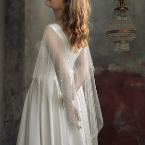 Ivory Tulle Bridal Cape: Wedding Bolero Cover-Up