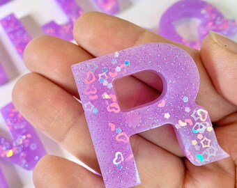 Resin Alphabet Set | Cotton Candy, Learning Letters, Alphabet Toys, Alphabet Sensory Kit, Sensory Play, Play Dough Kit, Play Dough Stamp