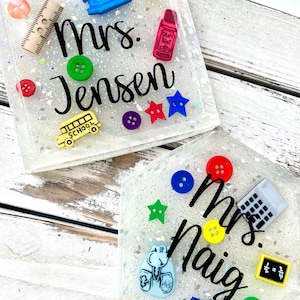 Personalized Teacher Themed Coaster Back to School Teacher Gift, Teacher Christmas Gift, Teacher Appreciation Gift image 8