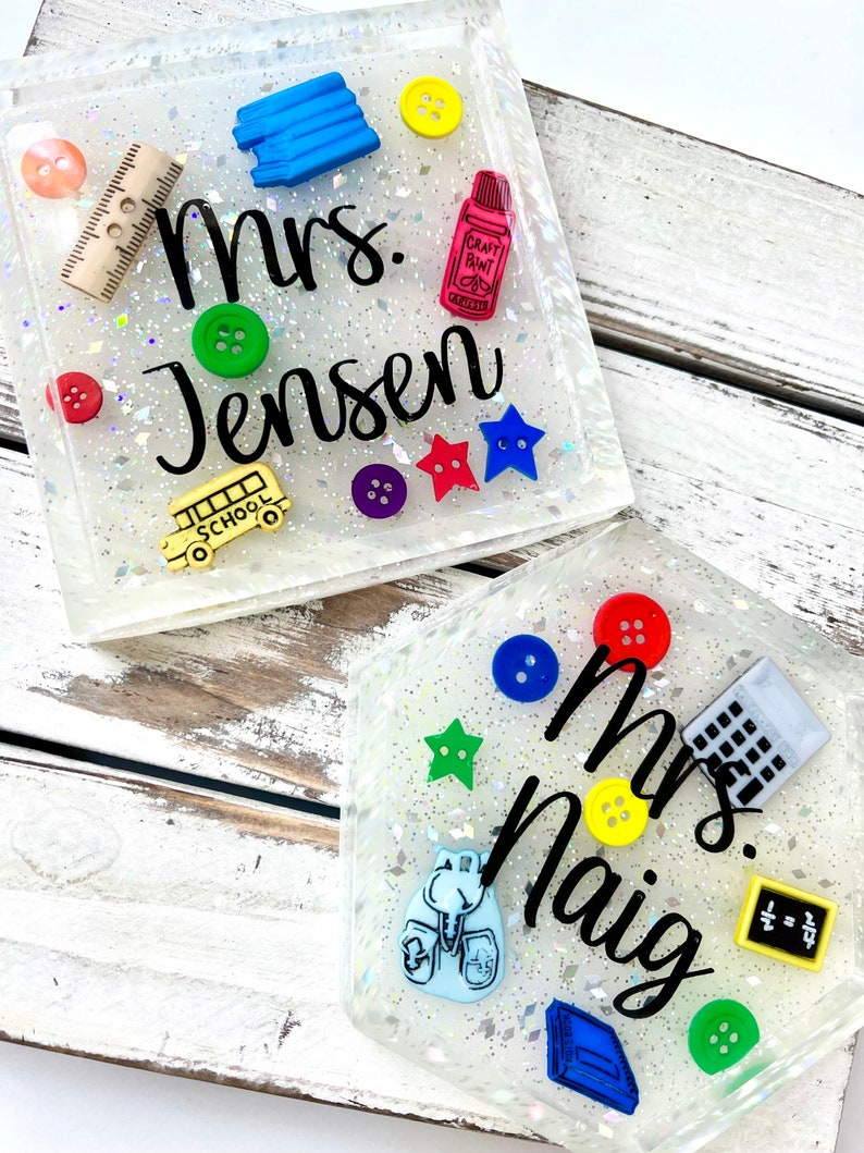 Personalized Teacher Themed Coaster Back to School Teacher Gift, Teacher Christmas Gift, Teacher Appreciation Gift image 8