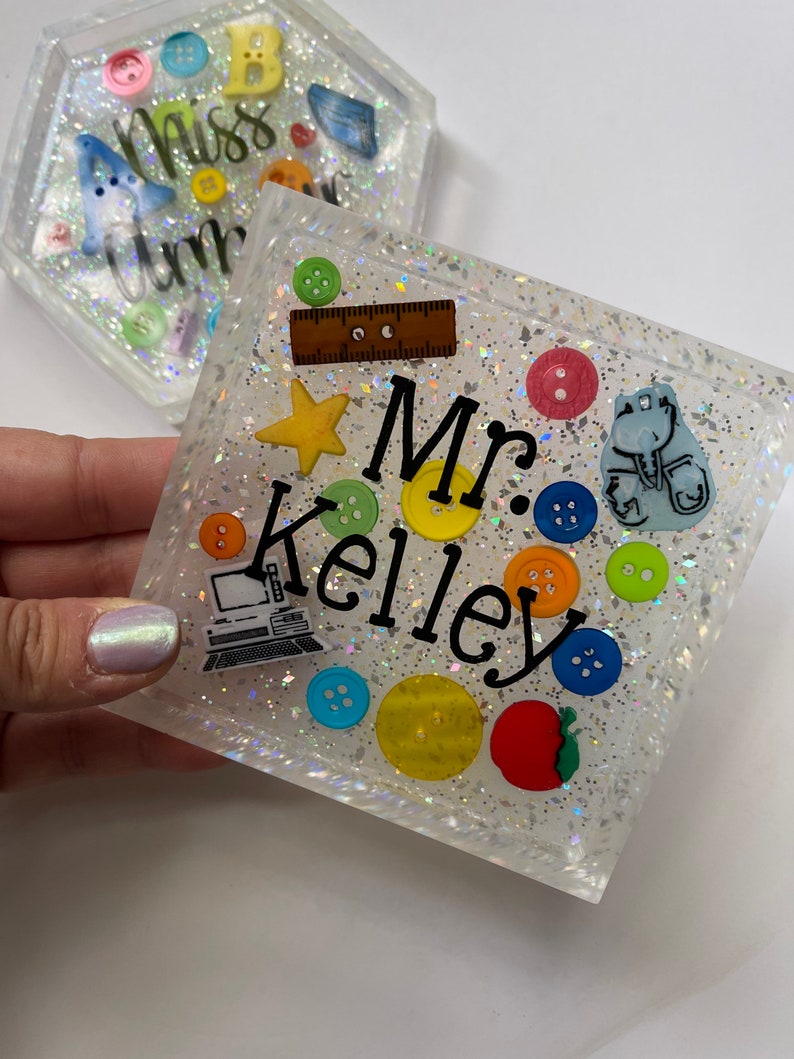 Personalized Teacher Themed Coaster Back to School Teacher Gift, Teacher Christmas Gift, Teacher Appreciation Gift image 6