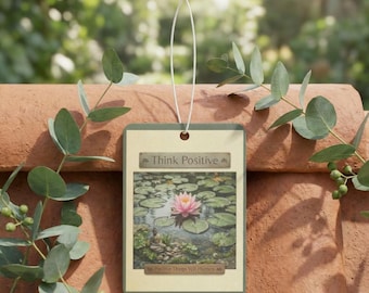 Positive Affirmation Car Air Freshener | Buddha Gift | Self Care Gift Women | Inspirational Gift | Essential Oil Diffuser Car | Zen Lotus