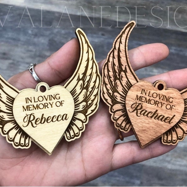 Memorial Ornament Angel Wing Ornament SVG Cut File. Laser Cut File. Glowforge File. In Memory Of Ornament. Laser Cut Ready. Wood Craft File.