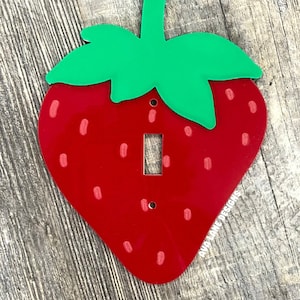 Strawberry Light Switch Cover Glowforge Laser File, Layered Glowforge Projects, Acrylic and Wood Digital Files, Trendy Laser Cut Files SVGs
