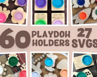 ALL SCORED Playdoh Holders Bundle File, Valentines, Christmas, Birthdays, Animals, Glowforge Files, Laser Cut Files, Scored Laser Cut SVGs