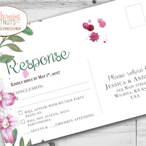 Madlib RSVP Postcard, Floral Wedding Madlib, Funny Wedding, Madlib Rsvp, Printable Postcard ...
