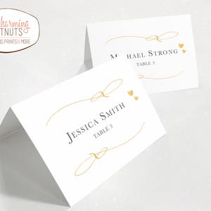 GOLD Wedding Place Cards, Simple Placecards , Printable Wedding Place ...