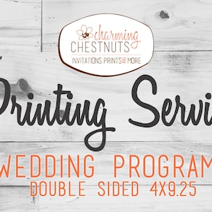 Hochzeitsprogramme Druckservice - Hochwertige Programm- und Kartendrucke, Zusatzservice zum Design, Professioneller Druck