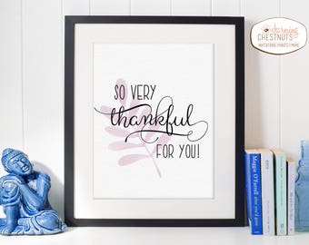 Thankful Quote Print: Modern Home Office Wall Art (Digital Download)