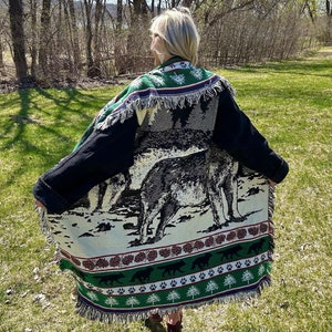 Wolf Cardigan Etsy
