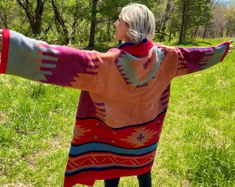 Cappotto con coperta in pile Scarlet Desert Skies